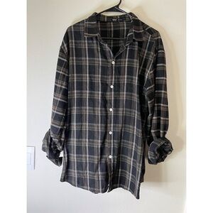 SOLD! Women’s Black Plaid Shirt